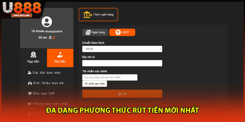 Đa dạng phương thức rút tiền mới nhất